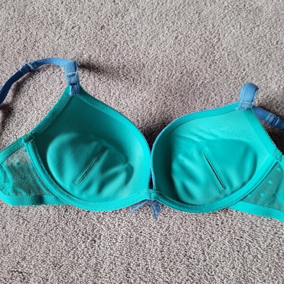 Aerie Push Up Bra Size 32B Lace Cups & Mesh Band Removable Pads - Picture 8 of 8